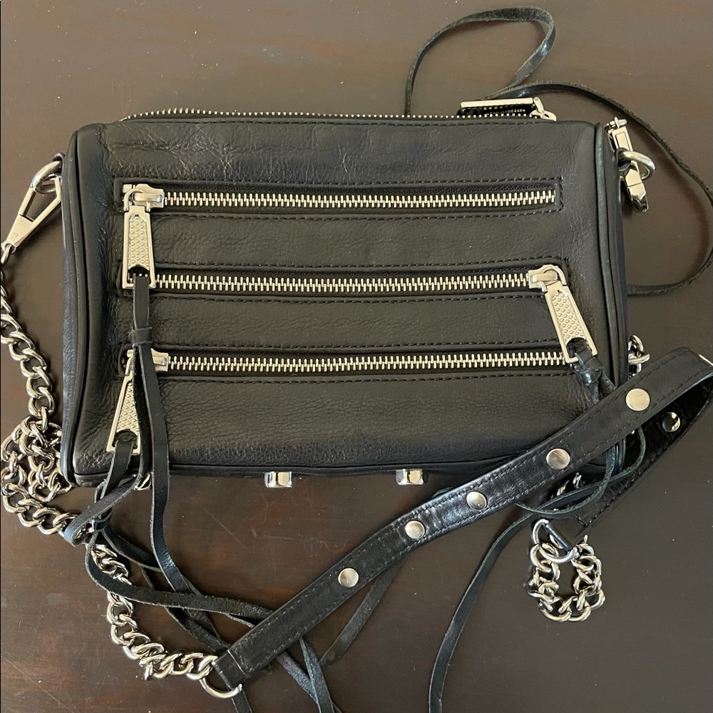 Rebecca Minkoff Black triple zipper crossbody